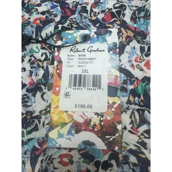 NWT Robert Graham WYNN  Abstract Geometric Classic Fit L/S Shirt Size 2XL  $198 - Picture 3 of 11